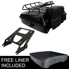 Chopped Pack Trunk & Razor Backrest Rack Fit For Harley Touring Road Glide 14-24 picture
