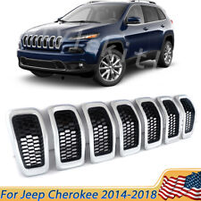 7x Chrome Front Bumper Grille Insert Honeycomb Mesh For Jeep Cherokee 14-18 Set picture