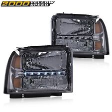 Fit For 05-07 Ford F250 F350 F450 F550 Super Duty W/ LED Strip Smoke Headlights  picture