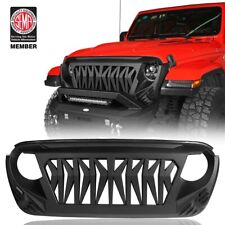Gladiator Black ABS Grille Grill Cover Fit Jeep Wrangler JL JT 18-23 Muscular picture