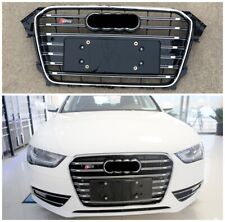 Chrome Frame Front Bumper Mesh Grille For Audi A4 S4 B8.5 2013-2016 Update to S4 picture