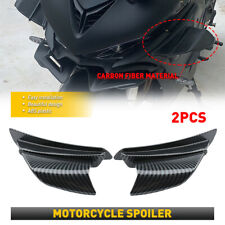 2 PCS Motorcycle Side Winglets Air Deflector Wing Spoiler Gloss Carbon Fiber picture