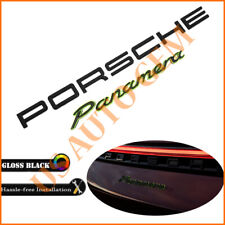 Gloss Black & Green Porsche Panamera Rear Badge Emblem Set Look Deck lid OEM picture