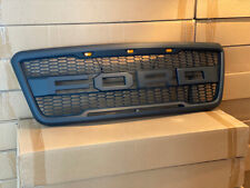 Grill For 2004-2008 Ford F150 Raptor Style Bumper Grille Hood w/ LED Matte Black picture