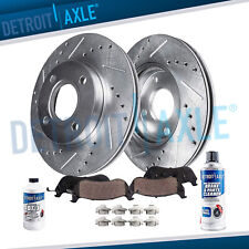 Front Drilled Brakes Rotor + Ceramic Brake Pad for 2005 - 2007 Ford Focus No SVT picture