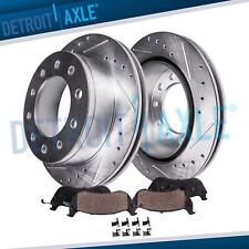 4pc Rear Drilled Brake Rotor + Pad for Chevy GMC Silverado Sierra 2500HD 3500HD picture