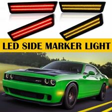 For Dodge Challenger 08-14 Smoked Lens LED Front + Rear Bumper Side Marker Light picture