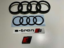 Audi E-Tron S Rings Front Rear Emblems Glossy Black Genuine New picture