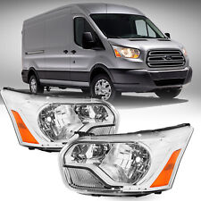 For 15-23 Ford Transit 150 250 350 Halogen Chrome Headlights Headlamps Set LH+RH picture