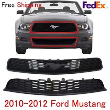 For 2010-2012 Ford Mustang Bumper Grille Front Textured Plastic Set 2pc picture