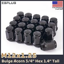 [20] Black 12x1.25 Acorn Wheel Lug Nut For Nissan Infiniti Conical Seat Wheels picture