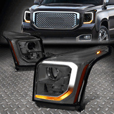[LED DRL SIGNAL]FOR 15-20 GMC YUKON XL SMOKED/AMBER PROJECTOR HEADLIGHT LAMPS picture