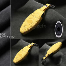 Yellow Suede Leather Car Key Shell Case Cover For McLaren 570GT 600LT 570S 720S picture