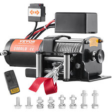 VEVOR Electric Winch 12V 3000lb Steel Cable Towing Truck 4WD ATV Wireless Remote picture