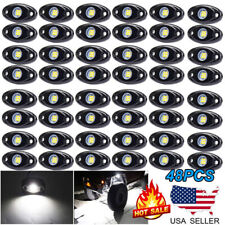 48X White LED Rock Lights Underbody Trail Rig Glow Lamp Offroad SUV Pickup Truck picture