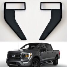 For 2021 & Up Ford F150 F-150 GLOSS BLACK Fender Side Vent Covers Trims Overlay picture