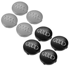 NEW 4X grey/black WHEEL REPLACEMENT CENTER HUB CAPS FOR AUDI 60MM 4B0601170 picture