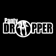 2x White Panty Dropper - Funny Window Vinyl Decal Sticker Auto Car Truck picture