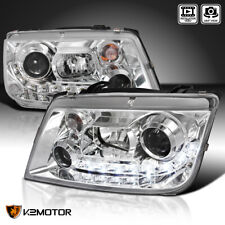 Clear Fits 1999-2004 Volkswagen Jetta LED Strip Projector Headlights Left+Right picture