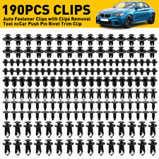 190 PCS Car Retainer Auto Fasteners Push Trim Plastic Clips Pin Rivet Bumper Kit picture