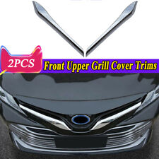 2x Silver Style Car Front Upper Grill Cover Trims Fit For Toyota Camry 2018-2020 picture