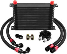 15 Rows AN10 Fit For Universal Transmission Oil Cooler Black Filter Adapter Kit picture