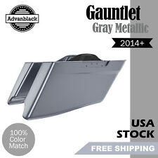 Gauntlet Gray Metallic CVO Tapered Extended Saddlebag For Harley Touring 14+ picture