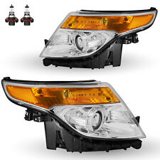 For 2011-2015 Ford Explorer Halogen Chrome Housing Projector Headlights Pair picture