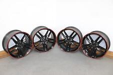 C7 Corvette Z51 Style Staggered 19x8.5 & 20x12 Wheels Set of 4 (Satin Black/Red) picture