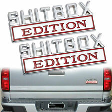 2Pcs SHITBOX EDITION 3D Red&Silver Emblem Decal Badge Stickers For Universal Car picture