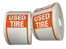 Tire Label -USED TIRE STICKER 2 ROLLS 300 PCS (600PCS TOTAL) picture