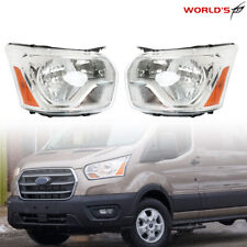 Headlight For 2015-2021 Ford Transit Halogen Chrome Clear Lens Right+Left Side picture