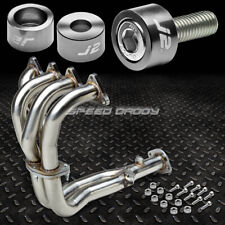 J2 For 92-93 Da/Db Exhaust Manifold 4-2-1 Race Header+Gun Metal Washer Cup Bolts picture