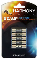 Harmony Audio HA-AGU50 Car Stereo Fuseholder 5 Pack 50 Amp AGU Fuses - Nickel picture