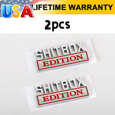 2pcs SHITBOX EDITION Chrome Metal Emblem Decal Badge Stickers for GM Truck 3D picture