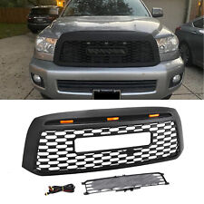 For 2008-2021 Toyota Sequoia TRD REP Front Grille Black With LED Lights NEW picture