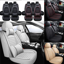 For Ford premium Leather Front Rear Car Seat Covers 5-Seats Protector Full Set picture