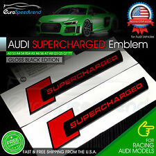 2x for Audi Gloss Black SuperCharged Badge 3D Emblem Side Fender A4 A5 A6 A8 OEM picture