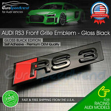 Audi RS3 Front Grill Emblem Gloss Black for RS3 A S3 Hood Grille Badge Nameplate picture