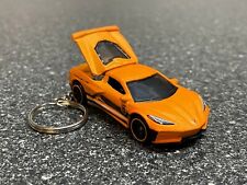 C8 Corvette Stingray Orange Keychain Z51 Hot Wheels Matchbox picture