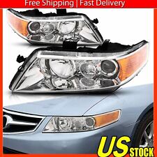For 2004-08 Acura Chrome Projector TSX CL9 Headlights Amber Corner Left+Right US picture