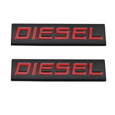 2x Black Red Diesel Emblem 3D Logo Car Side Badge Metal Sticker Sport Turbo picture