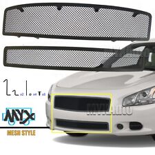 Fits 2009-2014 Nissan Maxima Black Front Grill Stainless Steel Grille Mesh Grill picture