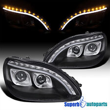 Fits 1998-2006 Mercedes Benz W220 S320 S420 Projector Black Headlights LED Strip picture