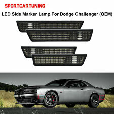 For 2008-2014 Dodge Challenger Front&Rear Bumper Side Marker Lights Lamp Smoked picture