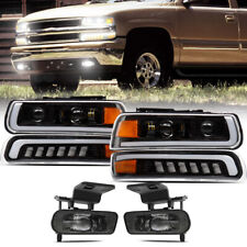 6PC LED Headlights DRL Bumper+Fog Lights For Chevrolet Silverado 1500/2500 99-02 picture