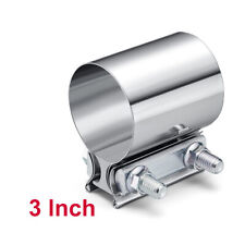 3inch T-304 Stainless Steel Butt Joint Exhaust Band Clamp Muffler Sleeve Coupler picture