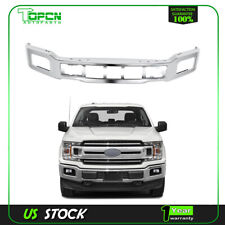 New Chrome Steel Front Bumper Face Bar For 18-20 Ford F-150 w/ Fog light holes picture