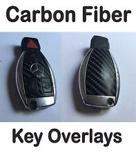 Mercedes Benz Carbon Fiber Key Fob Overlay Kit Sticker SLK300 SLK350 SLK55 AMG picture