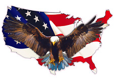 United States waving American Flag bald Eagle Decal picture